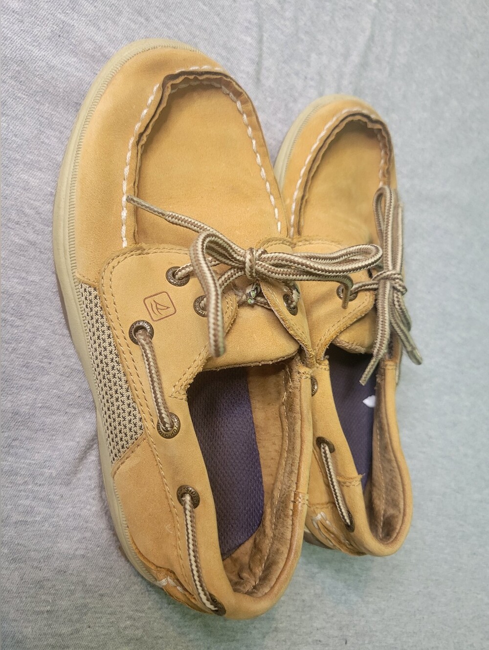 Sperry Top-sider Boys Shoes Sz 2 Loafer Leather Boat Fishing Moccasin Water Tan